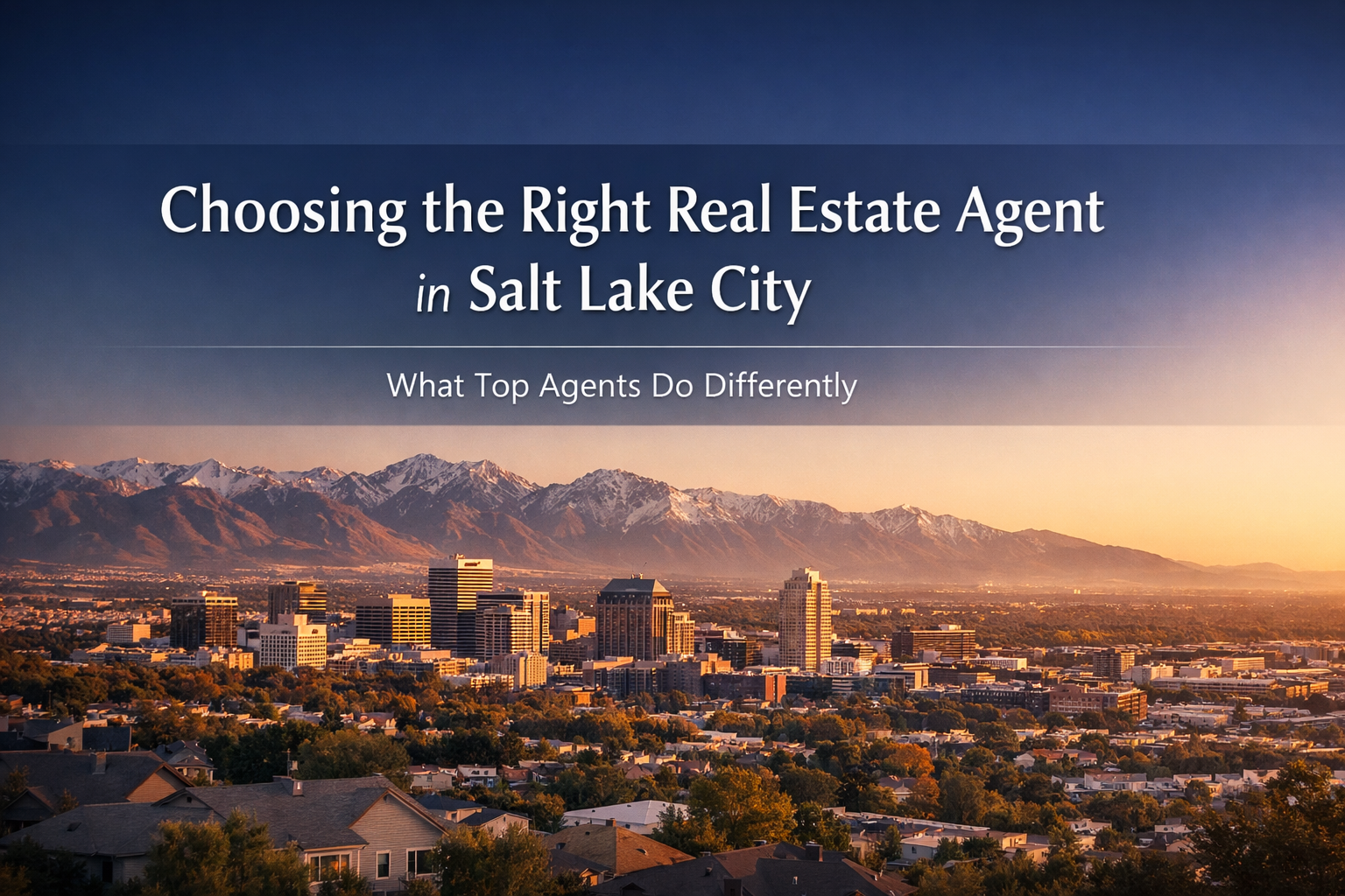 How to choose the right real estate agent in Salt Lake City Ut