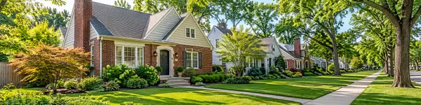 Sunny Tree-Lined Suburban Street
