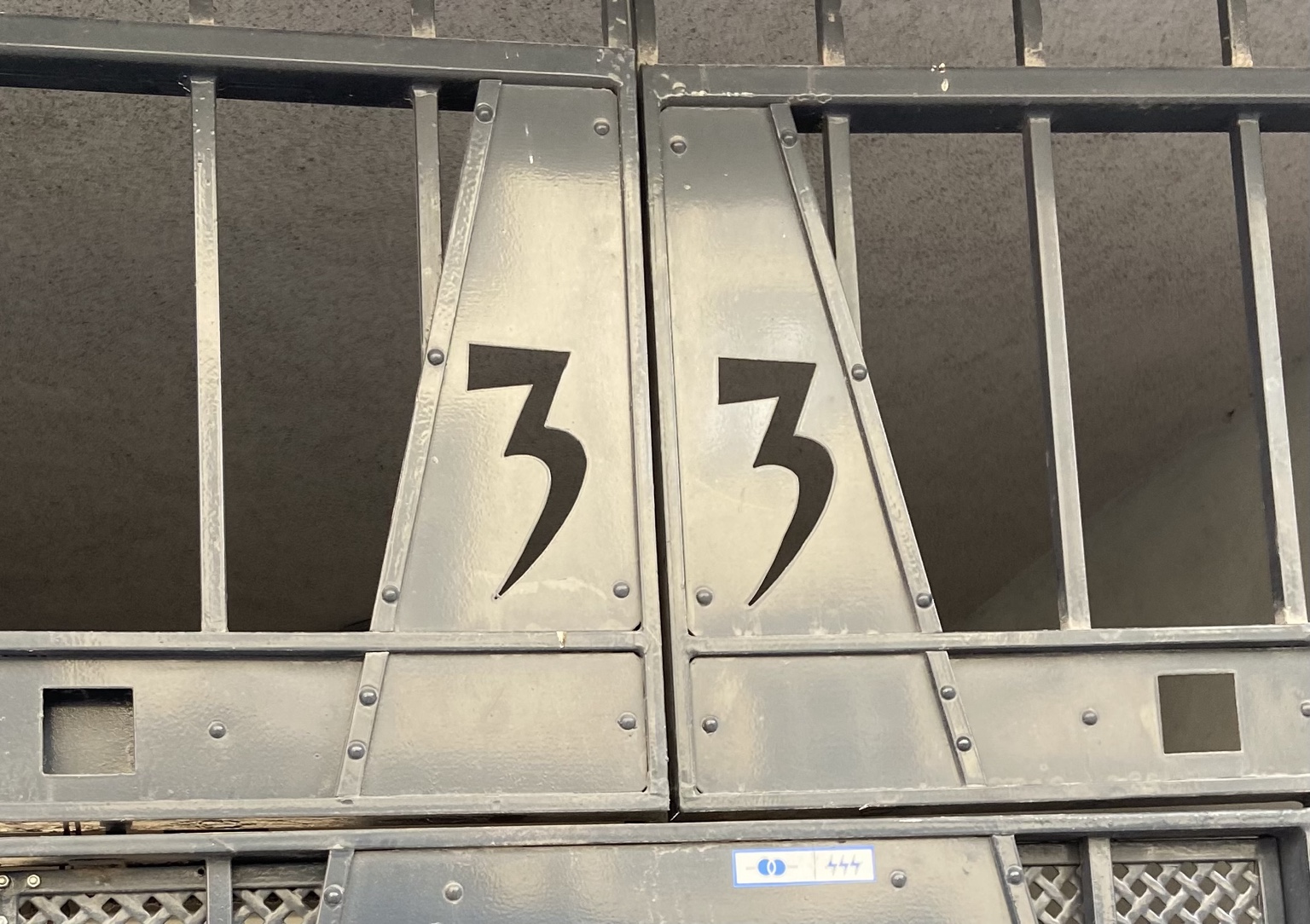 Stylized lightning-bolt number 3 on a Helsinki building