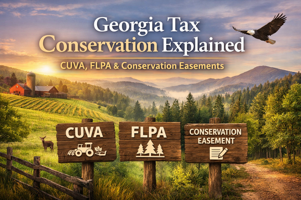 Georgia Tax Conservation Explained: CUVA, FLPA, and Conservation Easements for Landowners,Gold Peach Realty