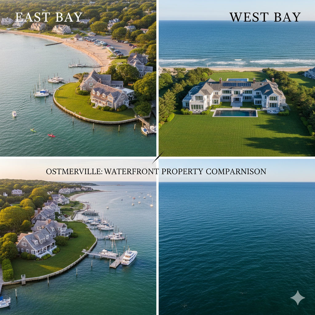 East Bay vs West Bay Osterville: Complete Waterfront Property Comparison Guide (2025)