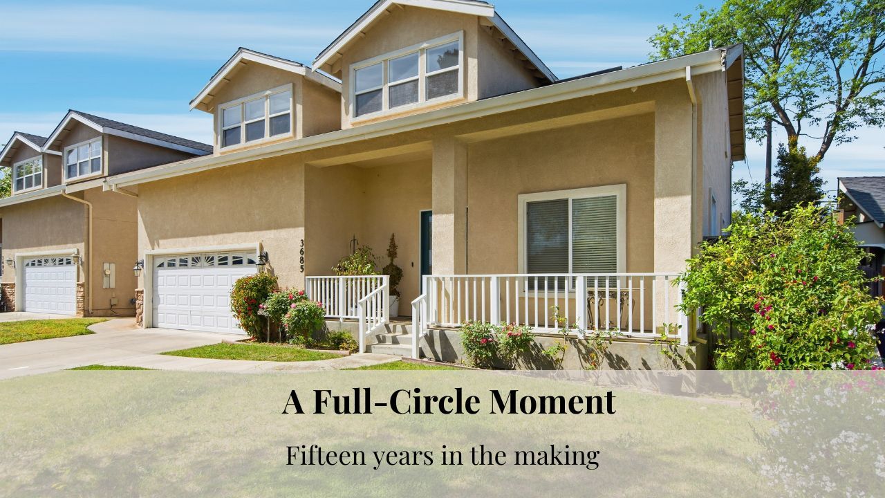 Exterior of the Calvin Avenue home in San Jose, representing a full-circle real estate story fifteen years after the original purchase.