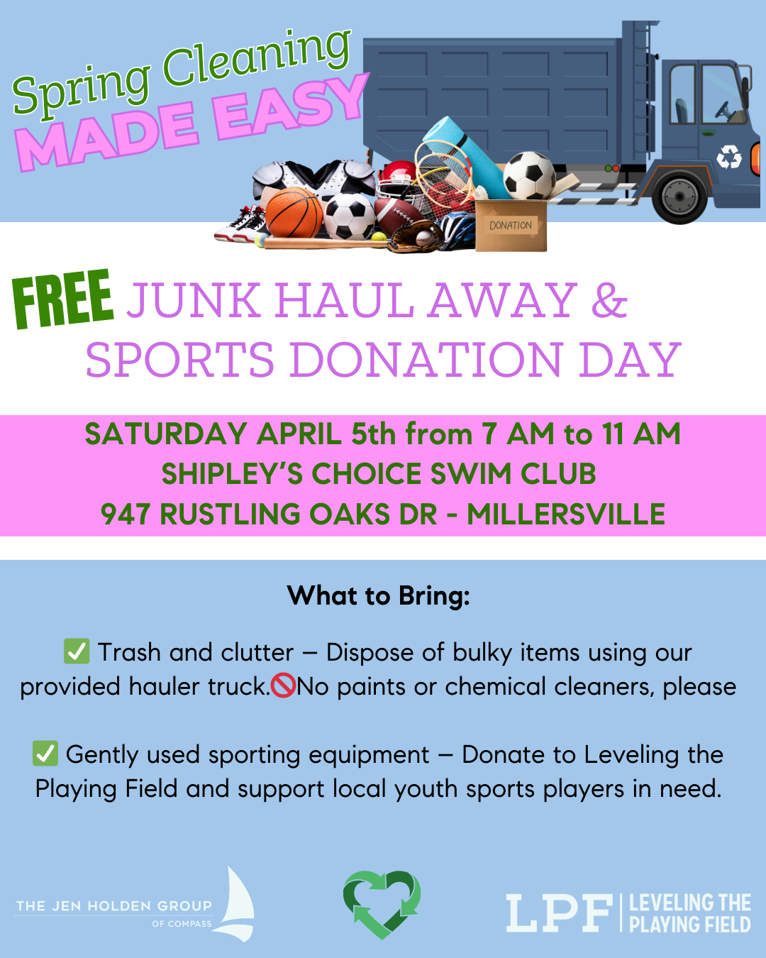 feature image of Spring Cleaning for a Cause: Join Us for a Junk Haul Away &amp; Sports Equipment Donation Day!