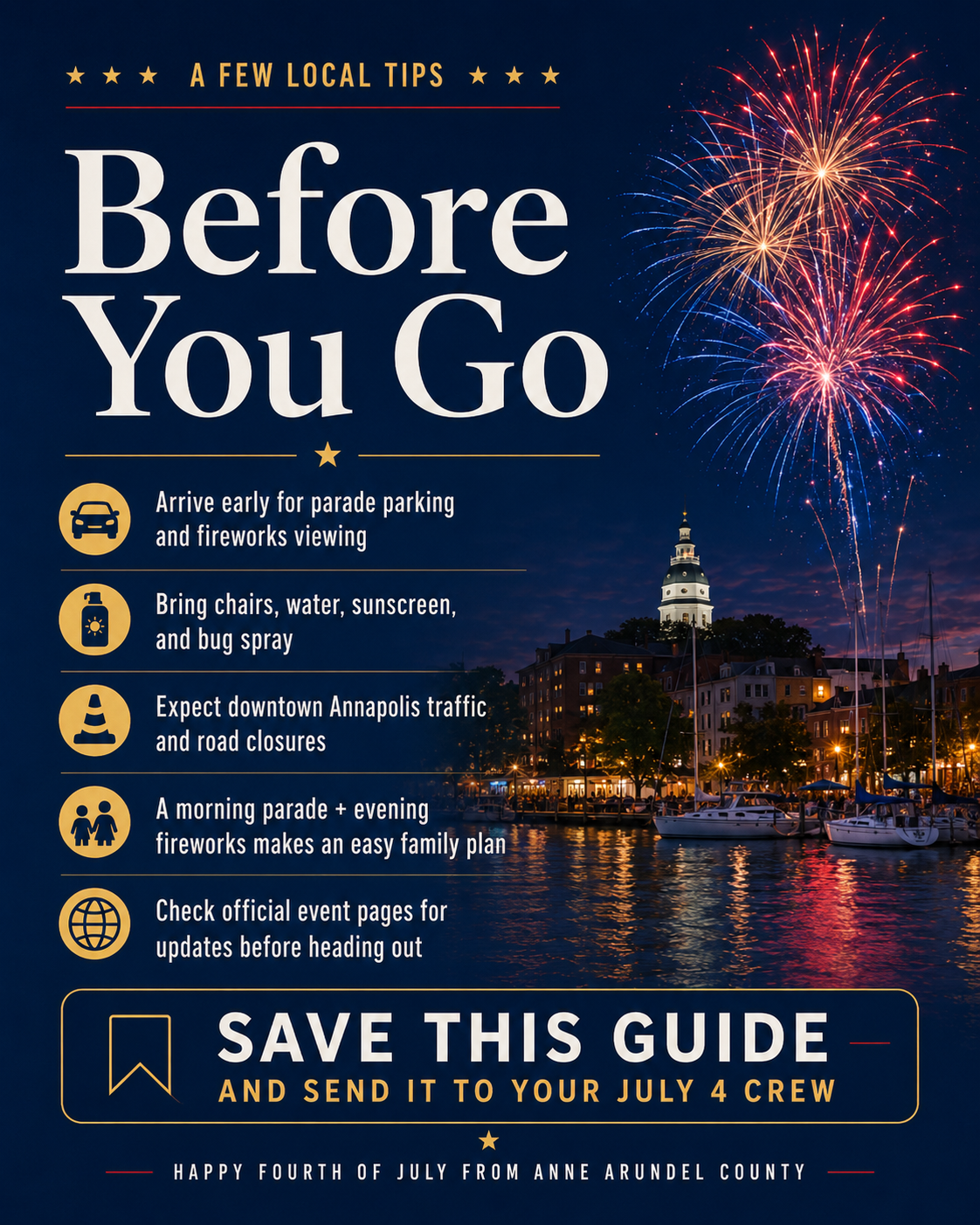 Before you go Fourth of July tips for Annapolis and Anne Arundel County