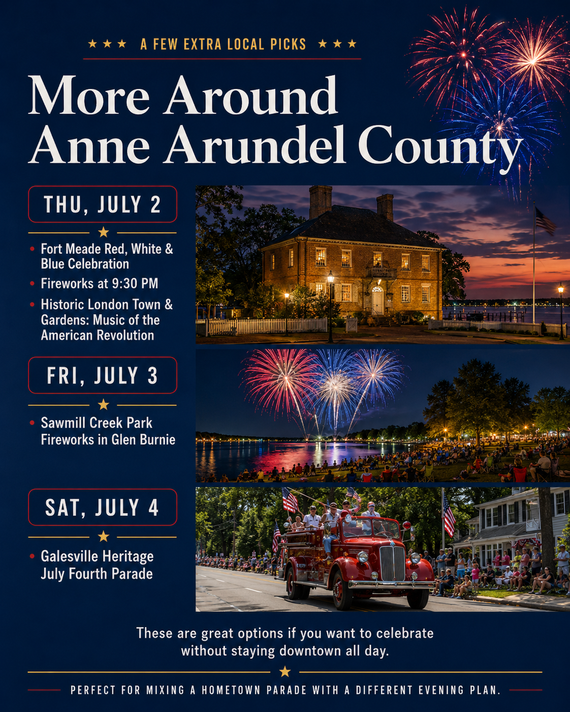 More Anne Arundel County Fourth of July picks including Fort Meade, Sawmill Creek Park and Galesville Heritage parade