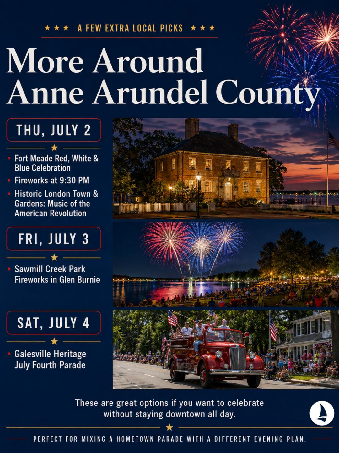 More Anne Arundel County Fourth of July picks including Fort Meade, Sawmill Creek Park and Galesville Heritage parade