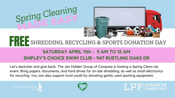 Spring Clean-Up Day: Free Shredding, Electronics Recycling & Sports Equipment Donation