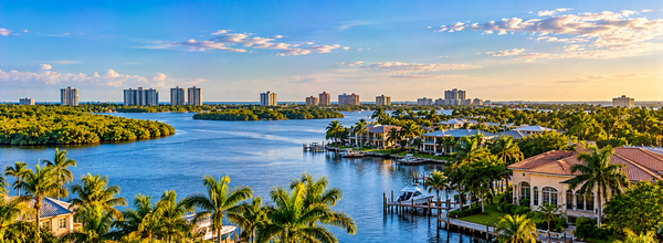 Tropical Waterfront Villas and Skyline