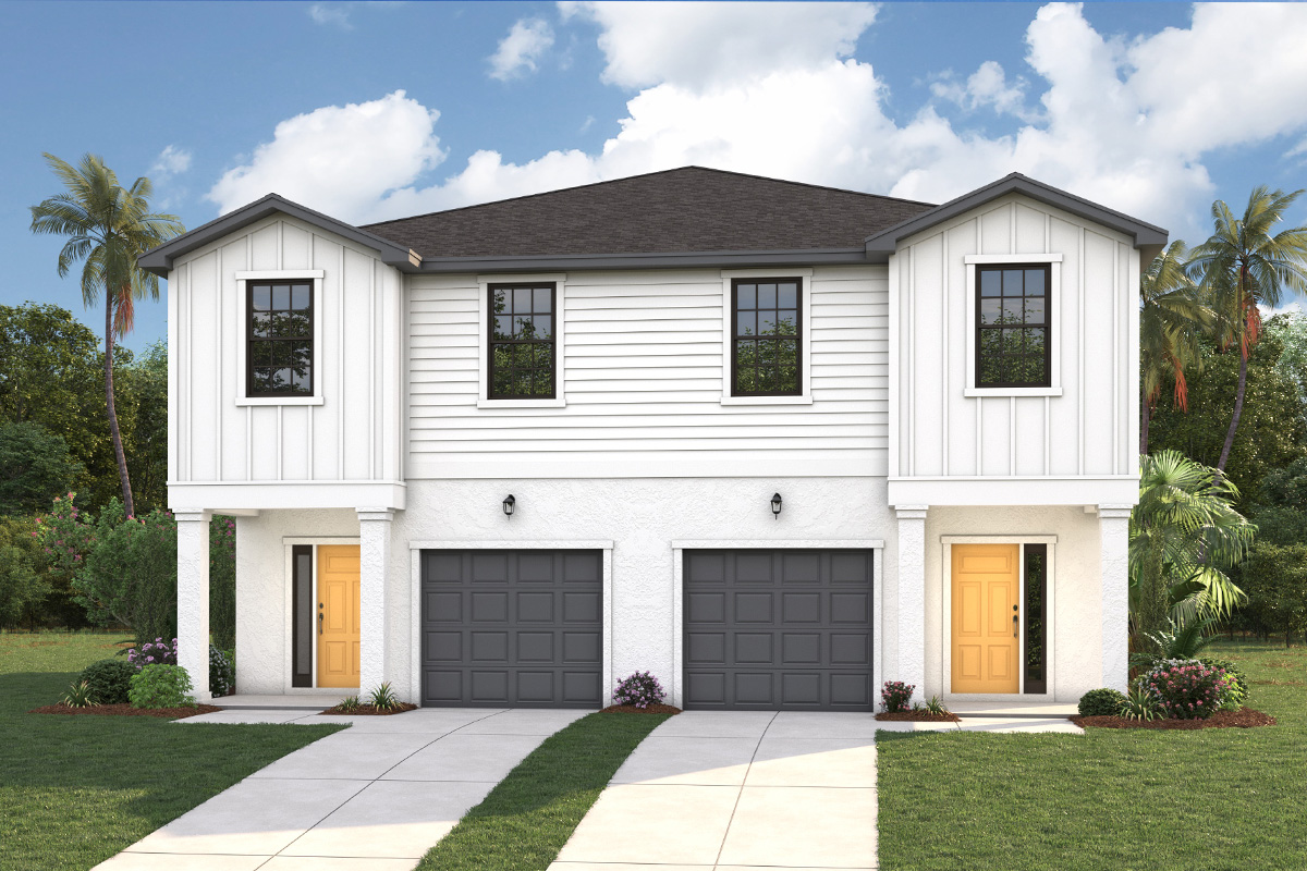 Modern townhome floor plan at Ybor Village Tampa new construction