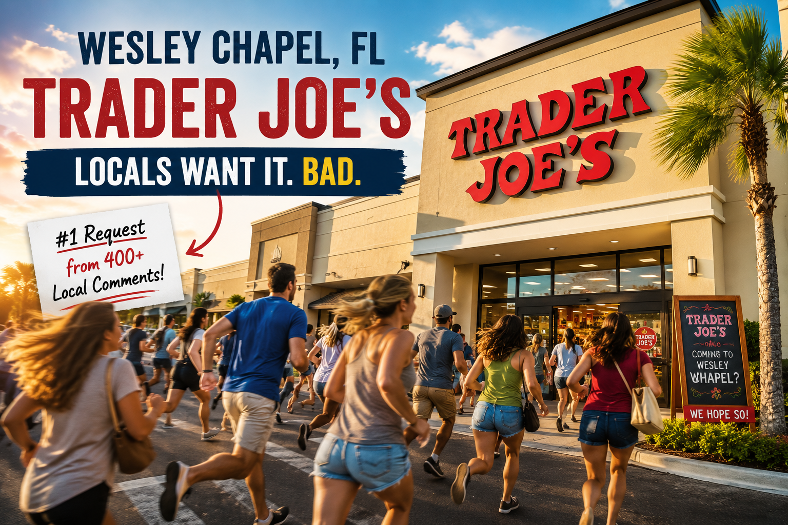wesley chapel locals rushing into a trader joes location