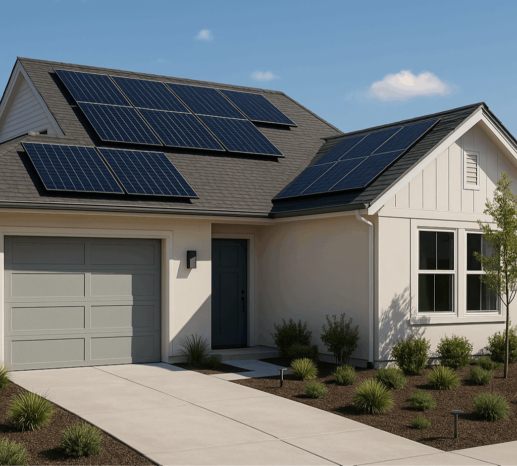 House with solar panels