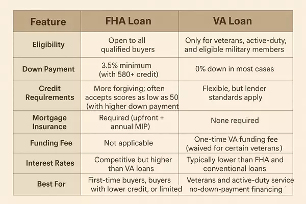 FHA Loans vs VA Loans: Understanding the Key Differences