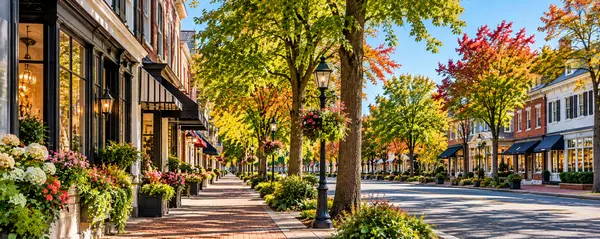 Charming Autumn Main Street Bloomscape