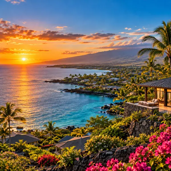Hawaiian Sunset Villa Overlooking the Bay
