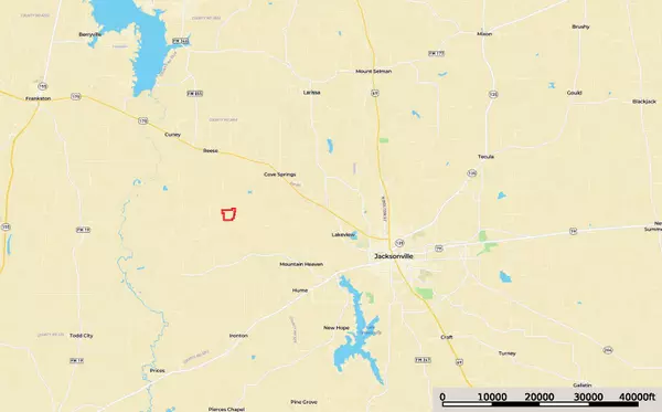 Location Map Jacksonville TX Land for Sale 100 ac