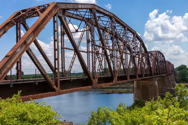 Red River Bridge over the river Texas and Oklahoma state line_224586851