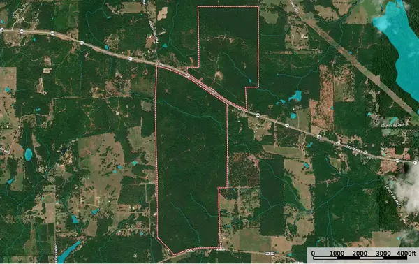 Aerial Map Timber and Hunting Land for Sale East TX