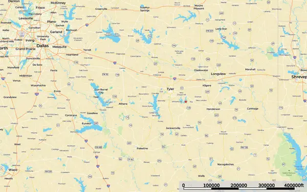 Location Regional Map Lake Tyler Waterfront Lot 3.080 acres