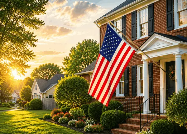 Chat_flag in front of house at daylight
