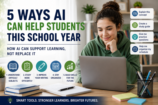 feature image of 5 Ways AI Can Help Students Succeed This School Year