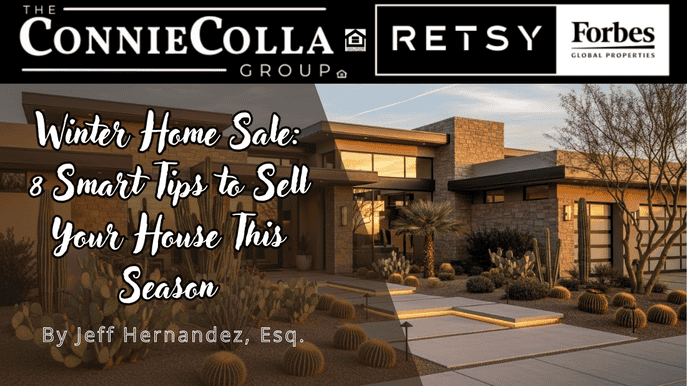 Arizona luxury home exterior ready for a fast winter sale with desert landscaping