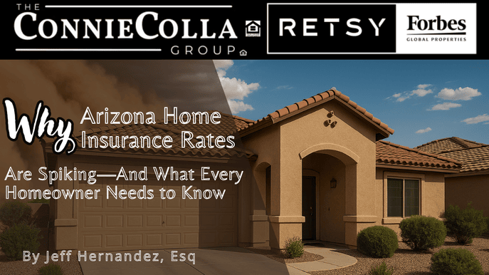 Arizona home with storm approaching, symbolizing rising home insurance risks and climate challenges.