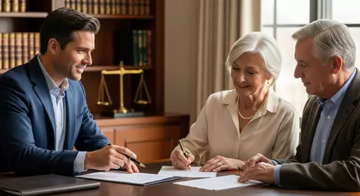 Attorney guiding clients through real estate closing in Fountain Hills