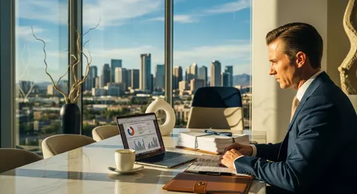 Realtor analyzing Phoenix real estate market data