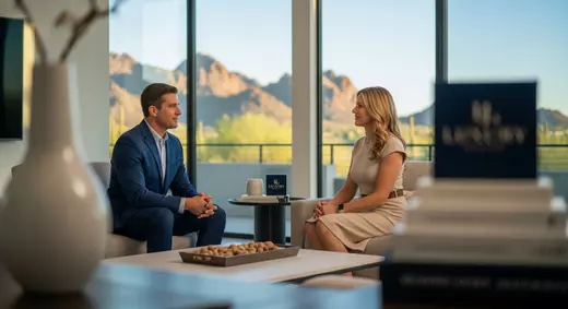 Private real estate consultation in Phoenix with mountain views