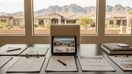 Glendale luxury home market analysis workspace reviewing pricing and neighborhood trends