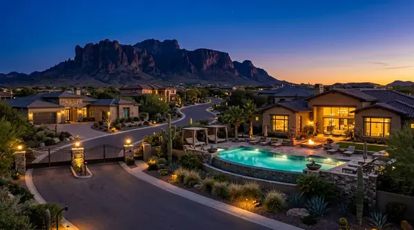 Mesa luxury gated homes with resort-style living and mountain views