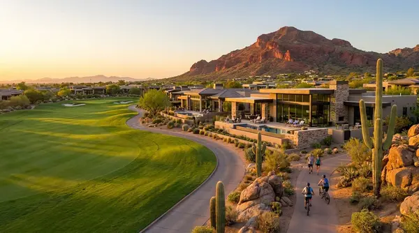 Mesa golf communities with luxury homes and desert recreation trails