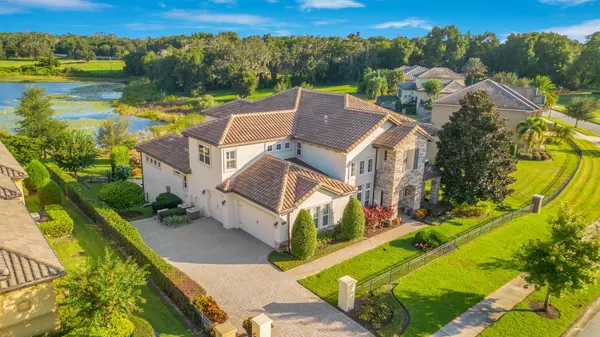 Another aerial view of this beautiful Mediterranean estate.