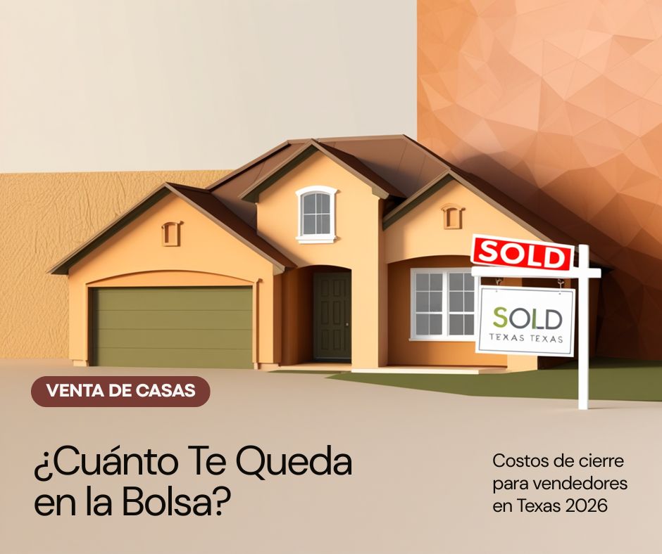 Tabla explicativa de Net Sheet y costos de cierre para el vendedor en San Antonio Texas 2026 sobre una propiedad de 500,000 dólares.