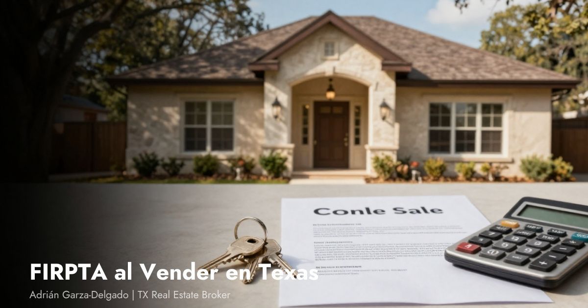 FIRPTA retención al vender propiedad en Texas siendo extranjero San Antonio 2026