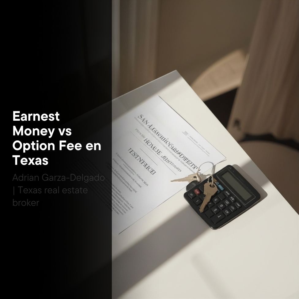 Earnest Money y Option Fee en Texas — cuánto pones y cuánto recuperas si cancelas