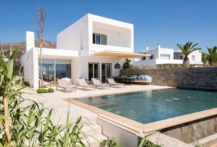 Elegant Seafront Villa Steps from Golden Beach #LE, Paros, 