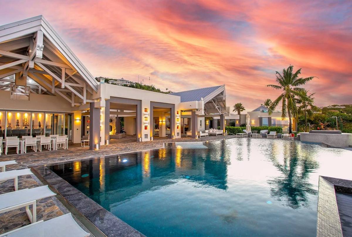 Beachfront Estate with Private Spa & Tennis in Baie Rouge #LE, St. Martin,