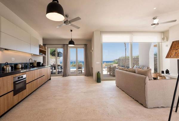 Paros,,Elegant Seafront Villa Steps from Golden Beach #LE