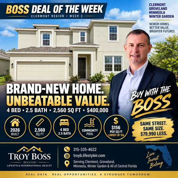 feature image of BOSS Deal of the Week — Clermont Region, Week 2: A Brand-New 2,560 Sq Ft Home for $400,000 (and the $80,000 Question Next Door)