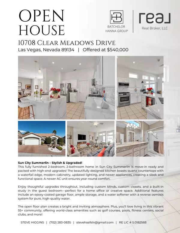 Open House Clear Meadows Flyer - Steve Higgins