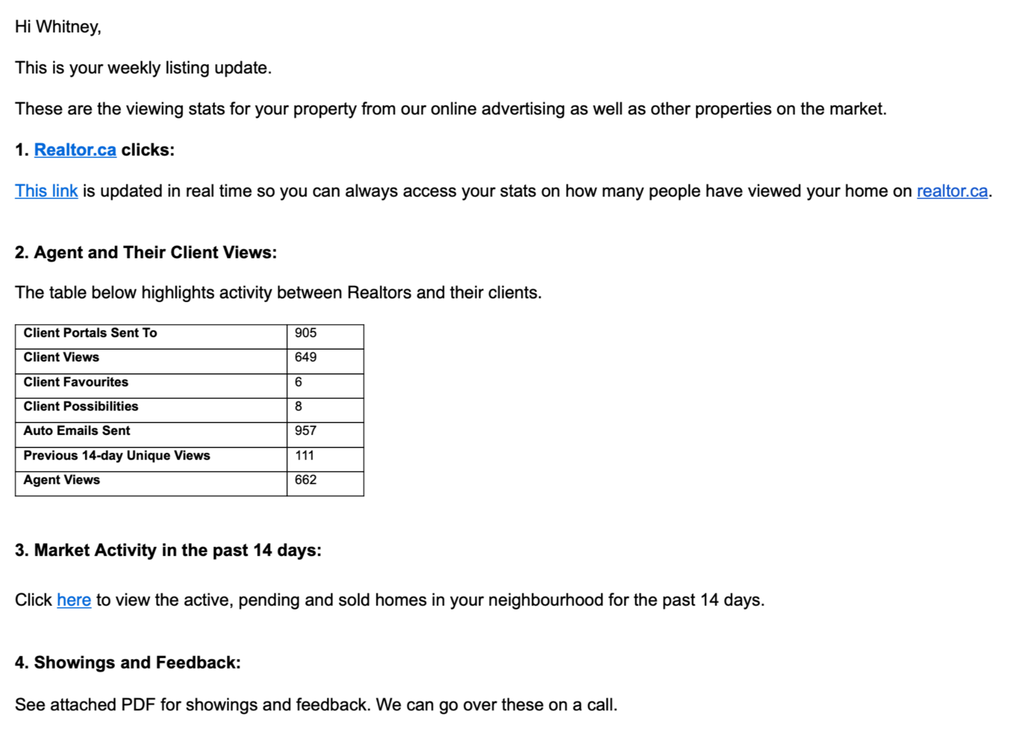 Weekly Email Executive Summary