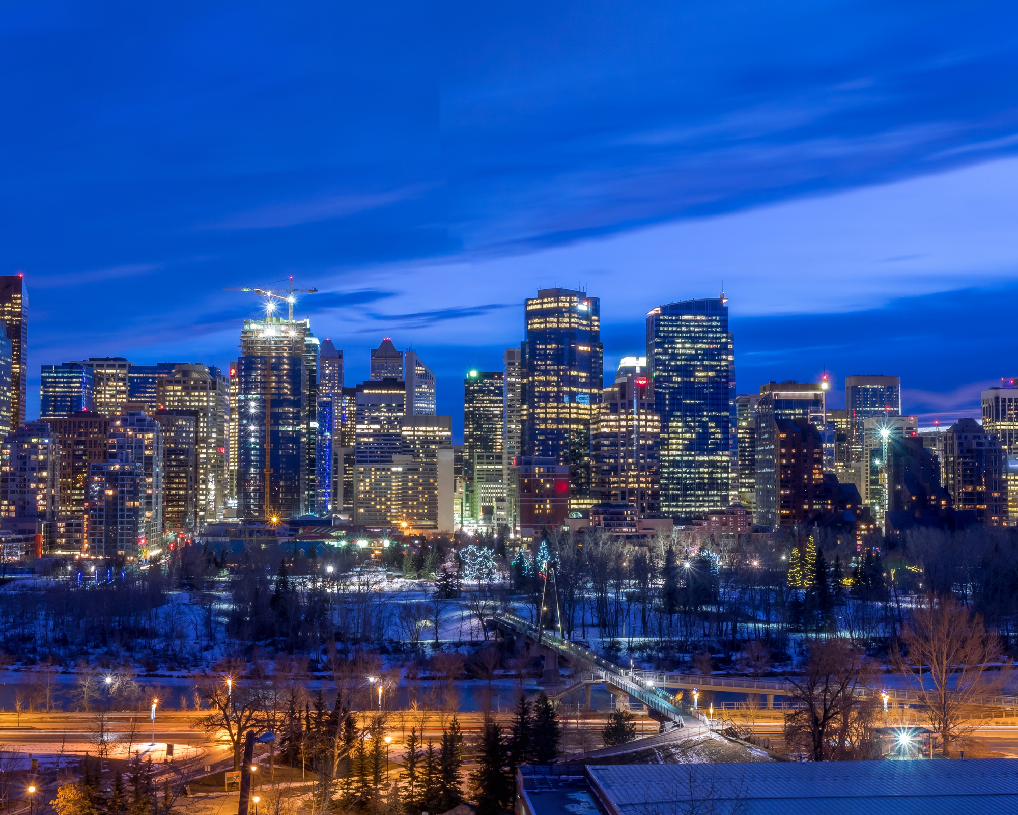 A beautiful winter home exterior in Calgary, AB