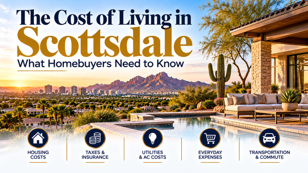 Cost of living in Scottsdale Arizona in 2026 featuring housing, property taxes, utilities, and monthly expenses.