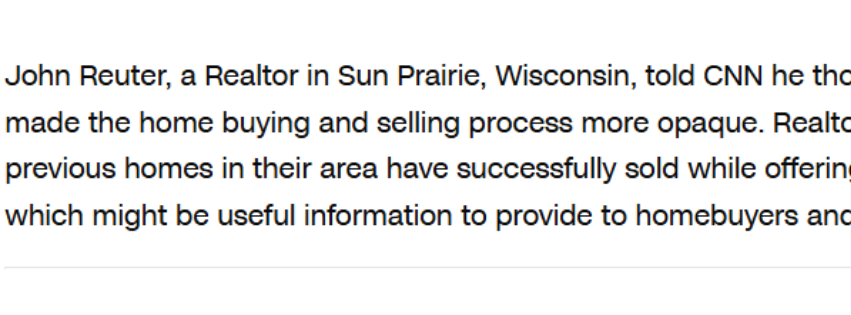 John Reuter featured in CNN article about real estate settlement and industry changes