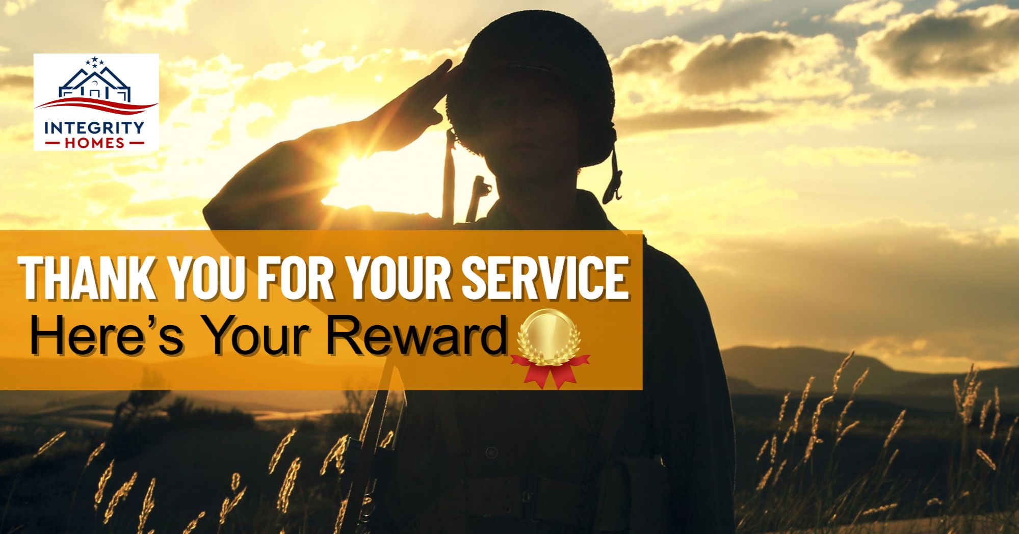 Imagine of military member with sun coming down.