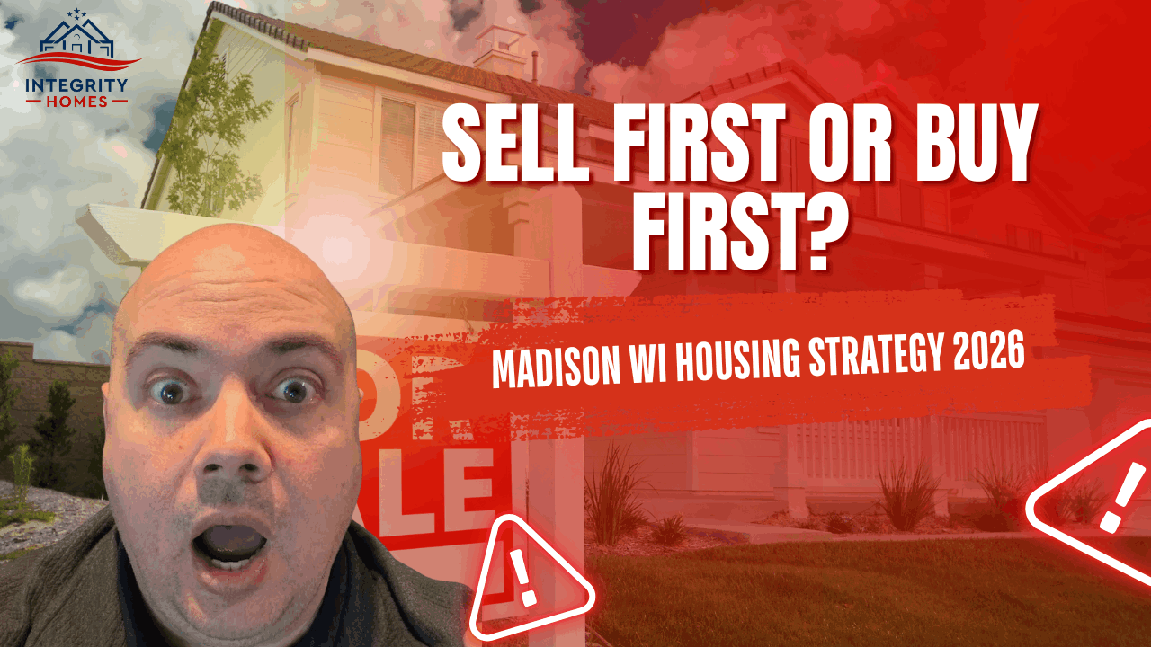 Madison Wisconsin housing strategy graphic showing sell first or buy first decision