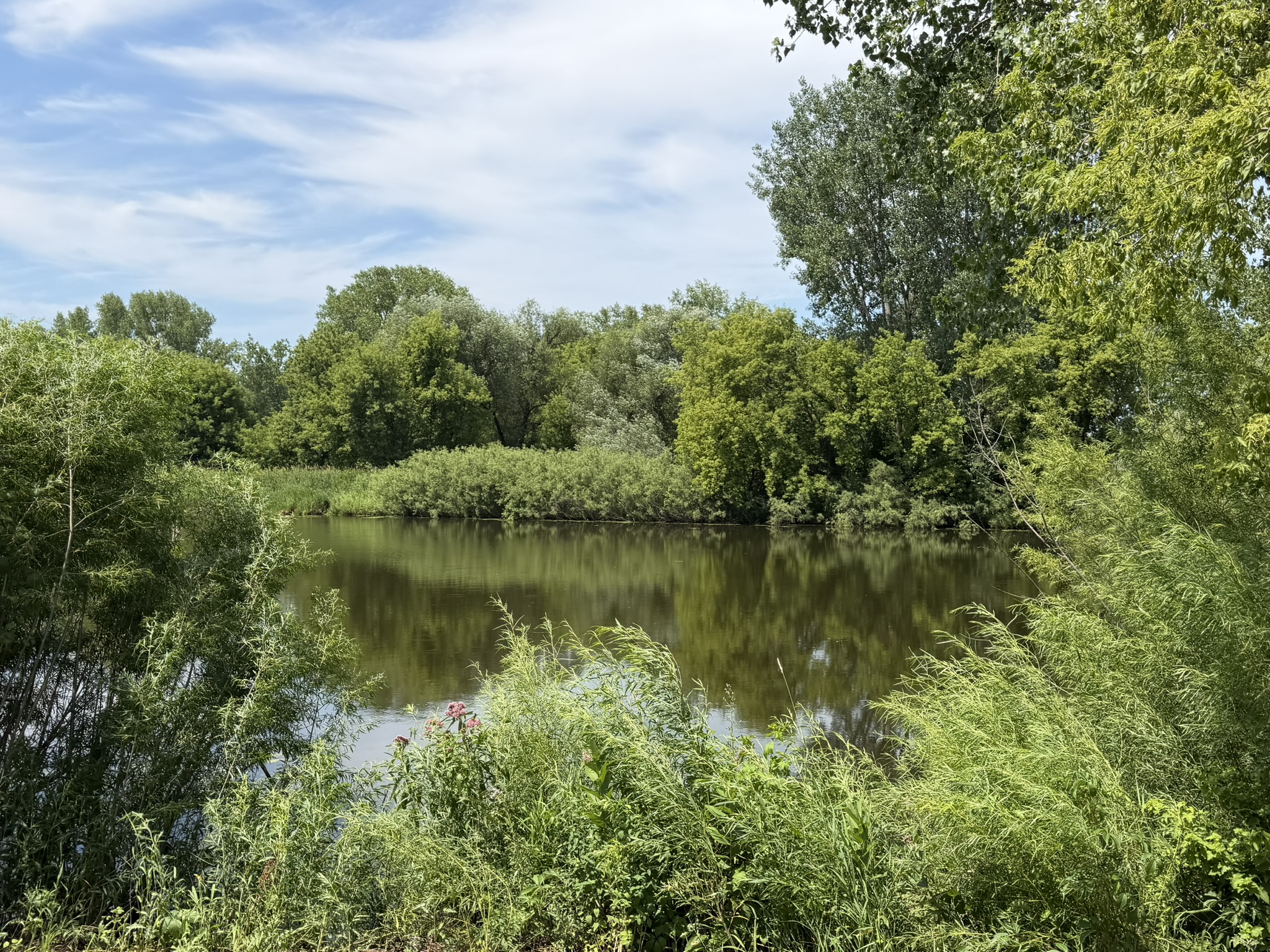 Stone arch bridges over Six Mile Creek at Village Park in Waunakee, WI