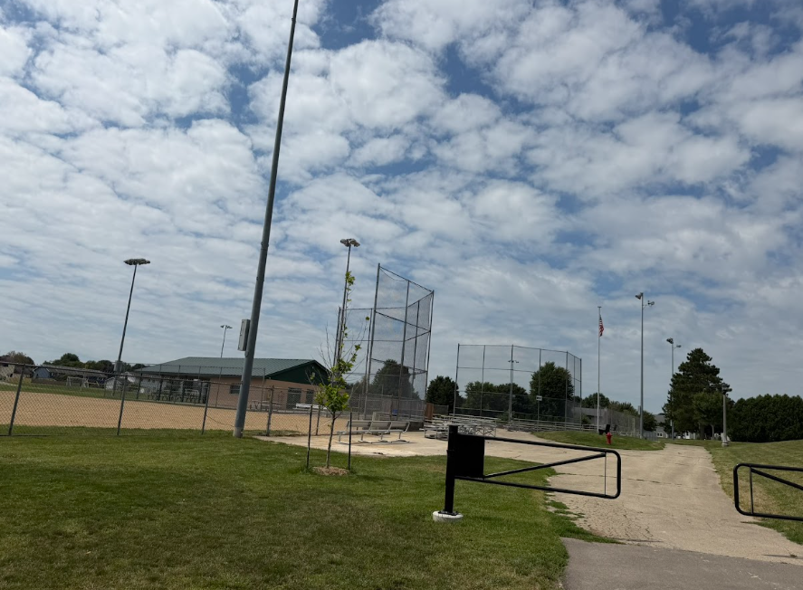 Baseball and softball diamonds at Ripp Park recreation complex, Waunakee WI