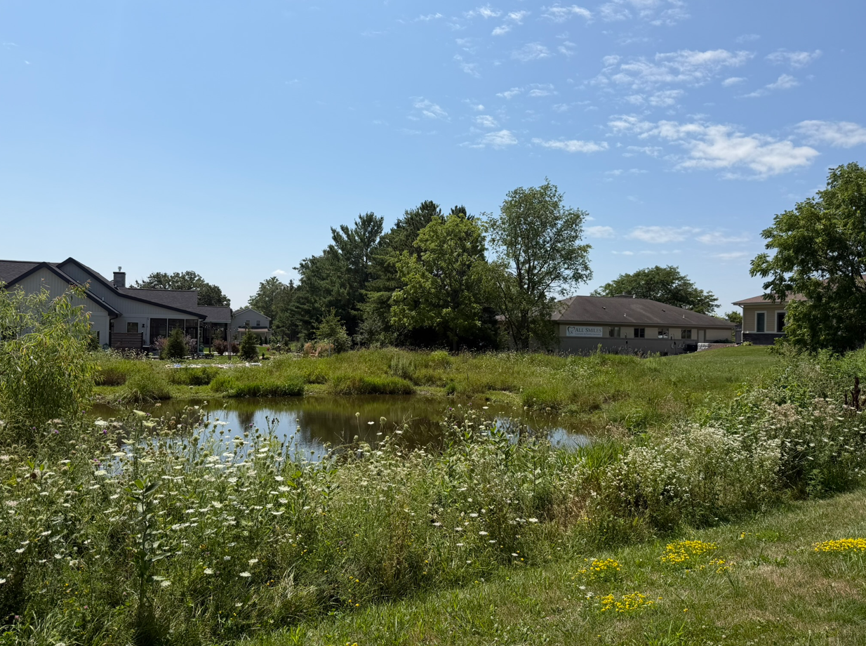 Pond and green space in Arboretum Village, Waunakee WI